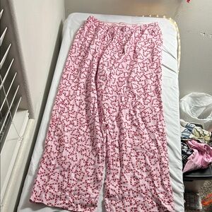 Pink Victoria Secret  Heart Patterned Pajama Pants